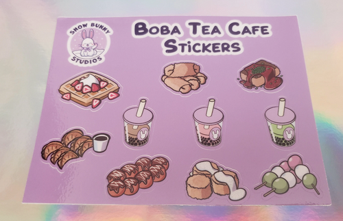 Boba Tea Café Sticker Sheet